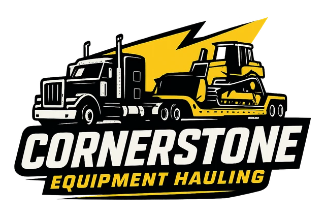 Equipment Hauling Custom Logo Decal: Cornerstone Equipment Hauling Design