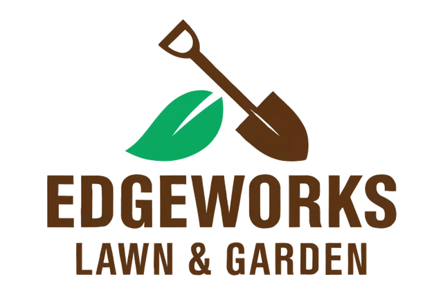 Leaf and Shovel Lawn Logo design