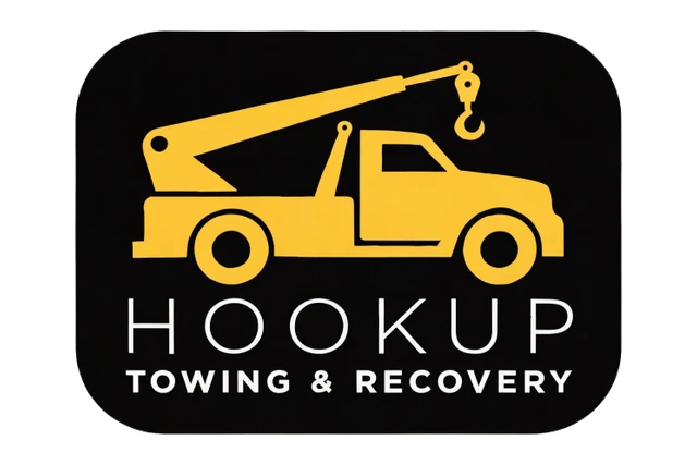 Yellow Wrecker Badge Towing Logo design