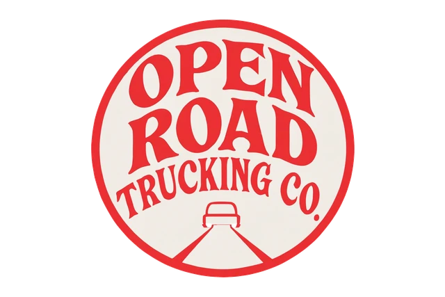 Retro Round Road Badge Logo design