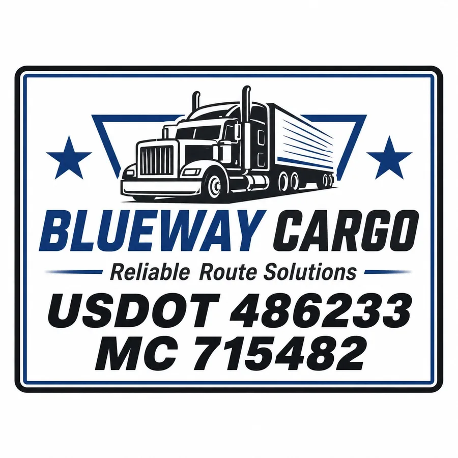Blueway Cargo Clean Navy & White Door Decal Set: sample artwork