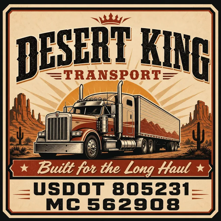 Desert King Vintage Western Brown Door Decal Set: sample artwork