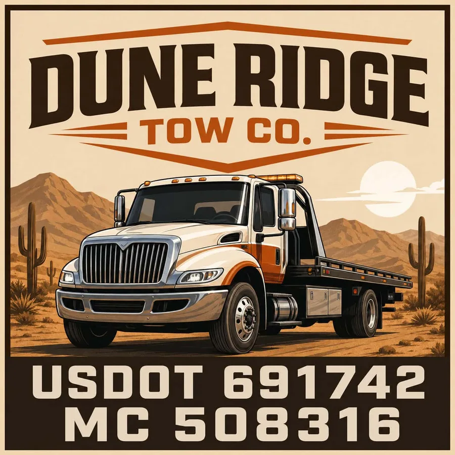 Dune Ridge Desert Vintage Tow Truck Door Decal Set: sample artwork