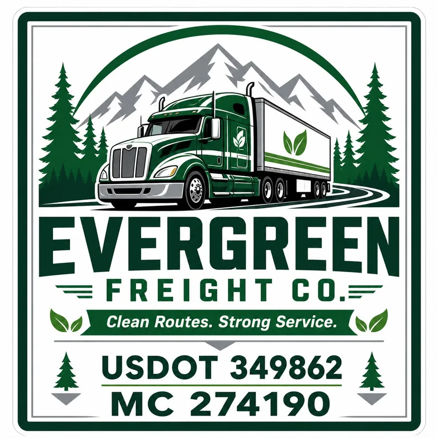 Evergreen Freight Green Pine Tree Door Decal Set: sample artwork