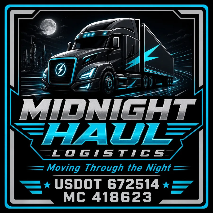 Midnight Haul Dark Neon Blue Door Decal Set: sample artwork