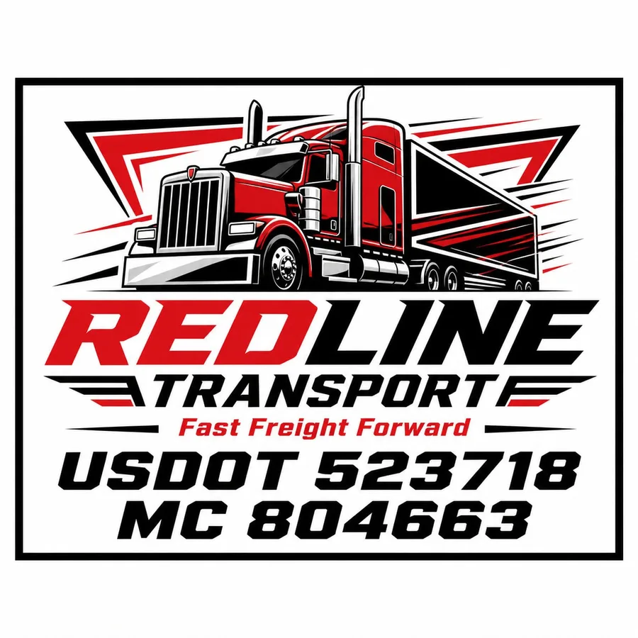Redline Transport Bold Red & Black Sport Door Decal Set: sample artwork
