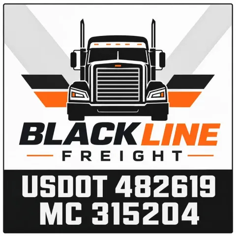 Blackline Freight Orange Black Minimalist Door Decal Set design