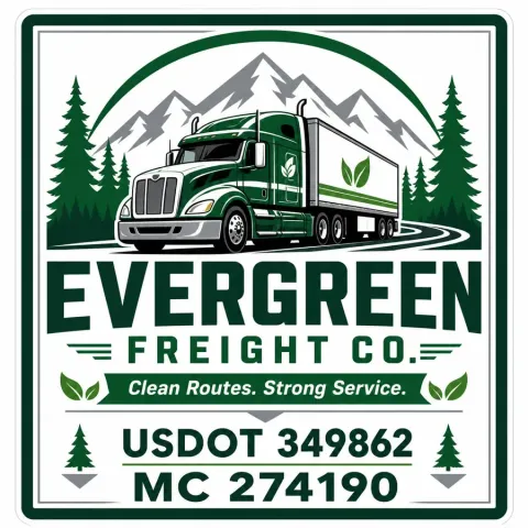 Evergreen Freight Green Pine Tree Door Decal Set design