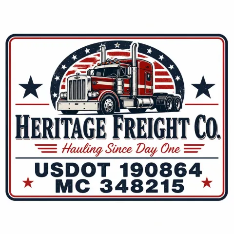 Heritage Freight Vintage Oval Badge Door Decal Set design