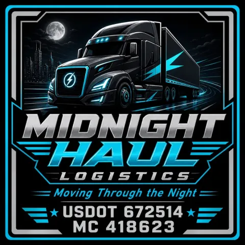 Midnight Haul Dark Neon Blue Door Decal Set design